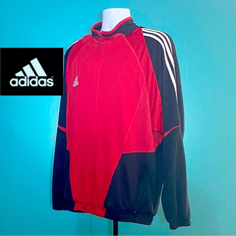Adidas Jacket Track Top Activewear Red Black Large